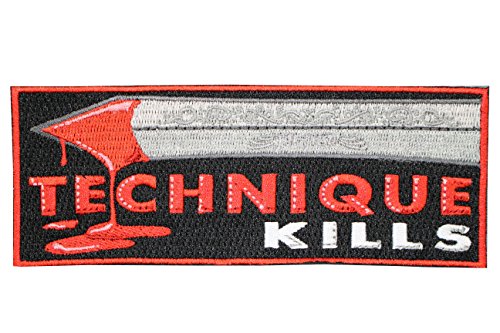Jiu Jitsu Gi Patch BJJ TECHNIQUE KILLS Iron-on 100% Embroidered