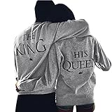 Fanala The King And His Queen Letter Printed Matching Couple Sweatshirts Pullover