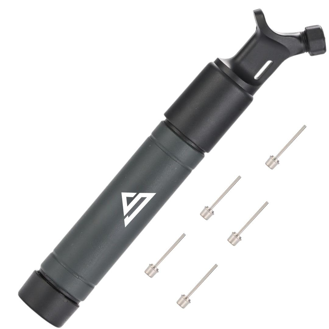 Sports Stable Dual Action Ball Pump with 5 Needles — Football, Basketball, Rugby, Volleyball & Sports Ball Inflator | Fast Inflate on Push & Pull | Compact & Lightweight