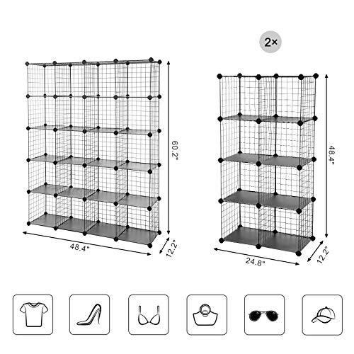 SONGMICS Wire Cube Storage, 20Cube Modular Rack, PP Plastic Shelf