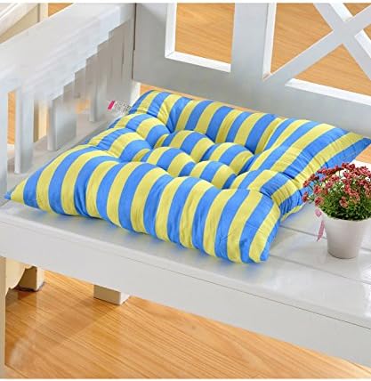 Vococo Fashion Indoor Home Kitchen Office Chair Pads Seat Pads Cushion Square Stripes Pillow (Blue Yellow)