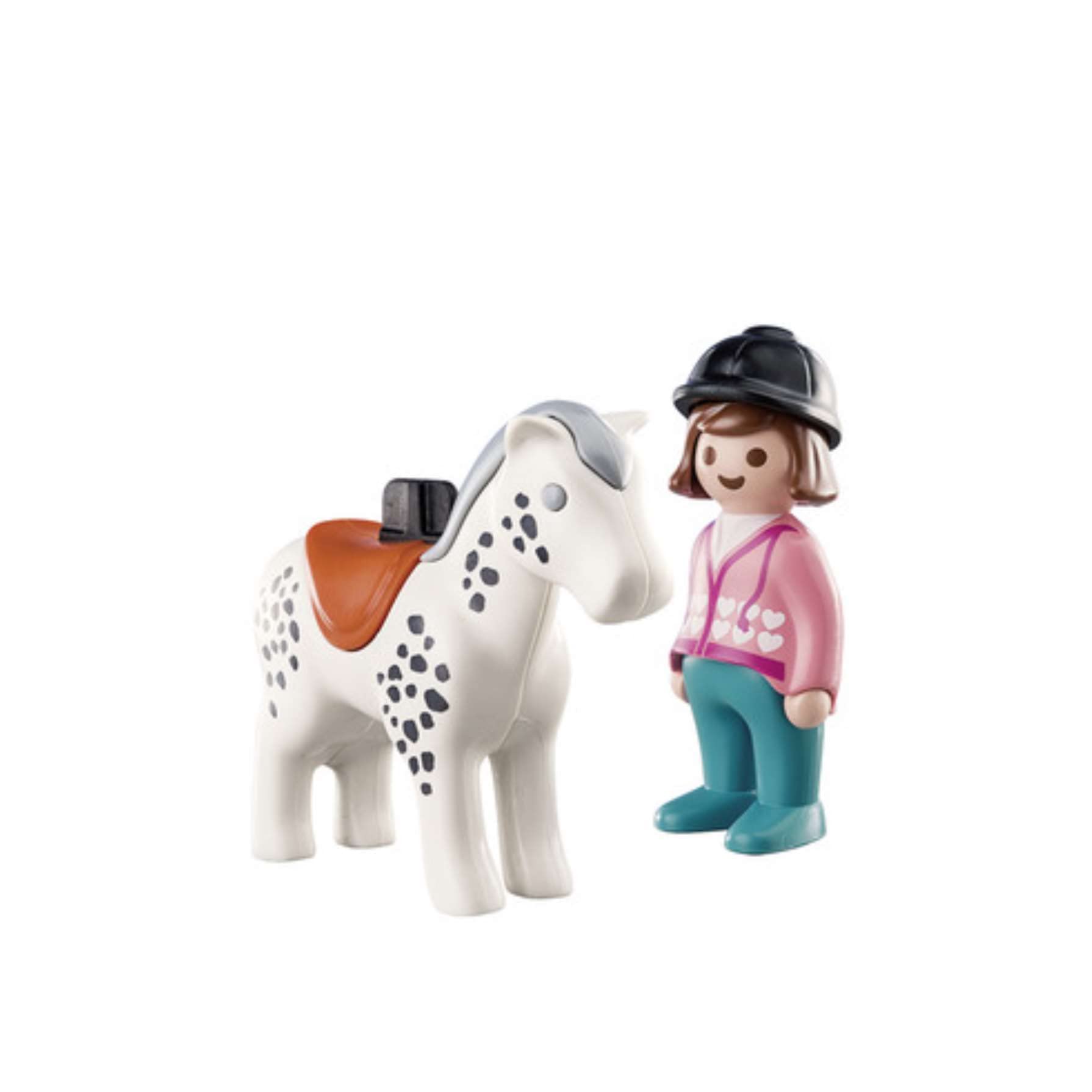PLAYMOBIL 1.2.3 70404 Rider with Horse, for Children Ages 1.5 - 4