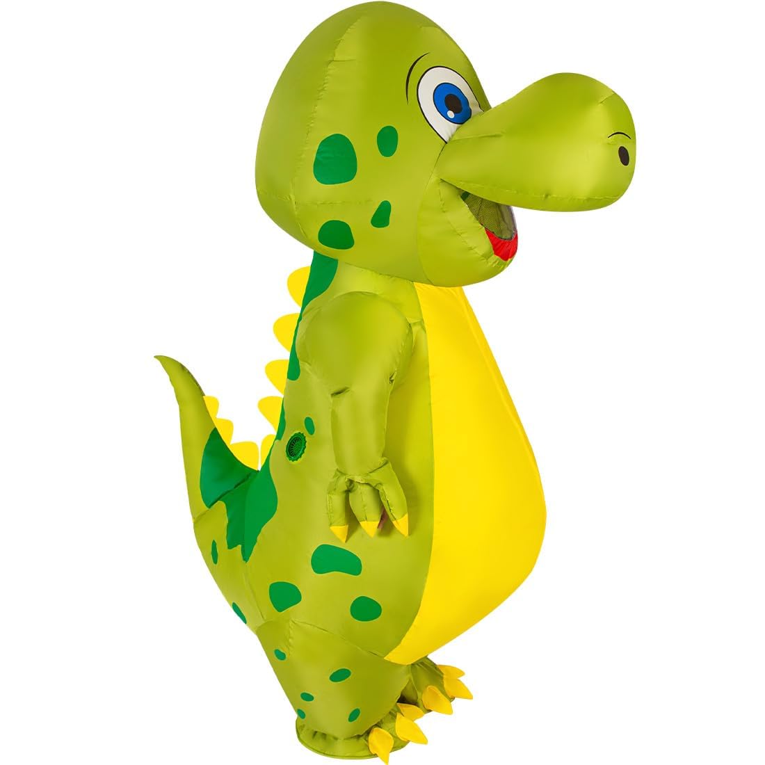 Photo 1 of COMIN Inflatable Dinosaur Costume for Adults Blow Up Dino Costume Green Full Body for Halloween Party