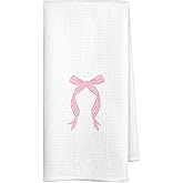 VONTP Pink Bow Kitchen Towels 16x24 Inch,Preppy Coquette Hand Dish Towels Decor for Kitchen,Coquette Gifts for Women