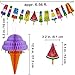 Supla Ice Cream Party Decorations Set 6.56' Ice Cream Paper Garland Banner and 7 Ice Cream Tissue Paper Ice Cream Cone Honeycomb Balls 12.4