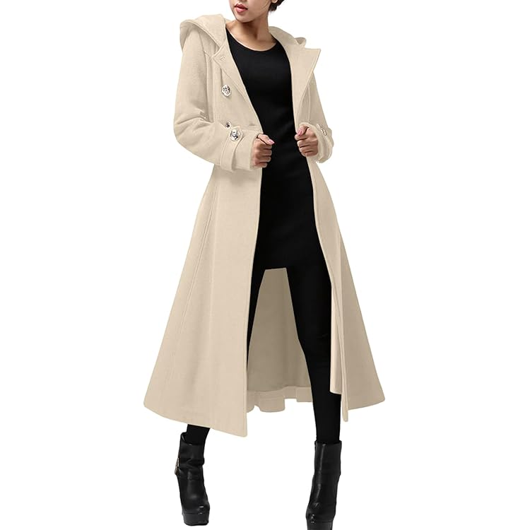 【美品】6 ロク BIG TRENCH COAT Amazon.com: QZUnique Long Trench Pea Coat for Women - Wool Winter