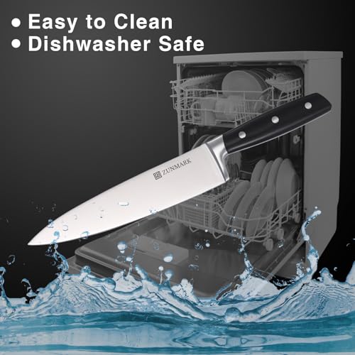 ZUNMARK Knife Set, 7pcs Knife Set for Kitchen, Stainless Steel Ultra Sharp Kitchen Knives, Space-Saving for Home & Professional Use