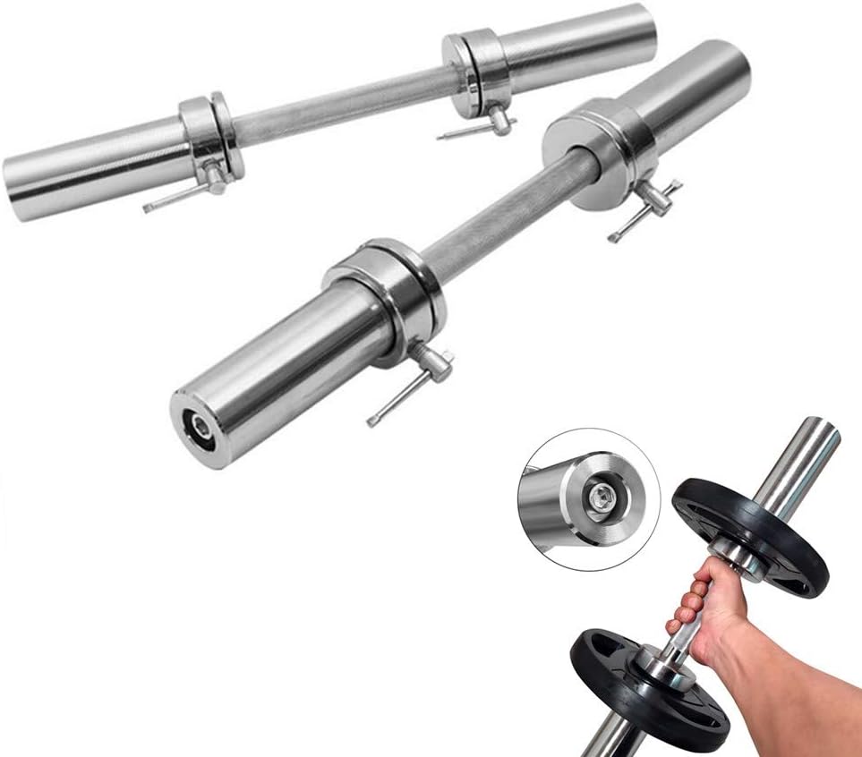 Amazon Com Vkekieo Olympic 20inch Barbell Solid Dumbbell Weight Lifting Bars With Rotating Sleeves Chrome Bar For 2 Inch Hole Weight Plate Strength Training Accessory For Home Gym Sports Outdoors