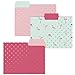 Graphique Flamingo Pink File Folder Set – File Set Includes 9 Folders and 3 Unique Flamingo and Polka Dot Designs, Embellished w/ Gold Foil on Durable Triple-Scored Coated Cardstock, 11.75