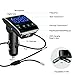 LUTU Bluetooth FM Transmitter for Car, Wireless Radio Adapter Car Kit with Fast Charging Cable 3.1A, Support TF Card Slot USB Flash Drive and Handsfree Calling (Silver)