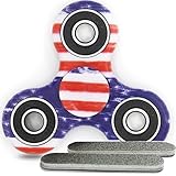 Fidget Spinner flag, Alled Hand Spinner Toy Stress Reducer, 1-3 Mins Spins Tri-Spinner Finger Toy Focus Toy Relieves ADHD EDC Anxiety for Adults and Kids with 2 Gift Nail File (Flag)
