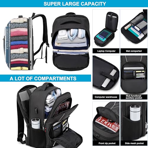 Travel Backpack Approved for Flight (TSA) - Waterproof, Lightweight and Heavy Duty Large Capacity - Great for School, Work or Weekend