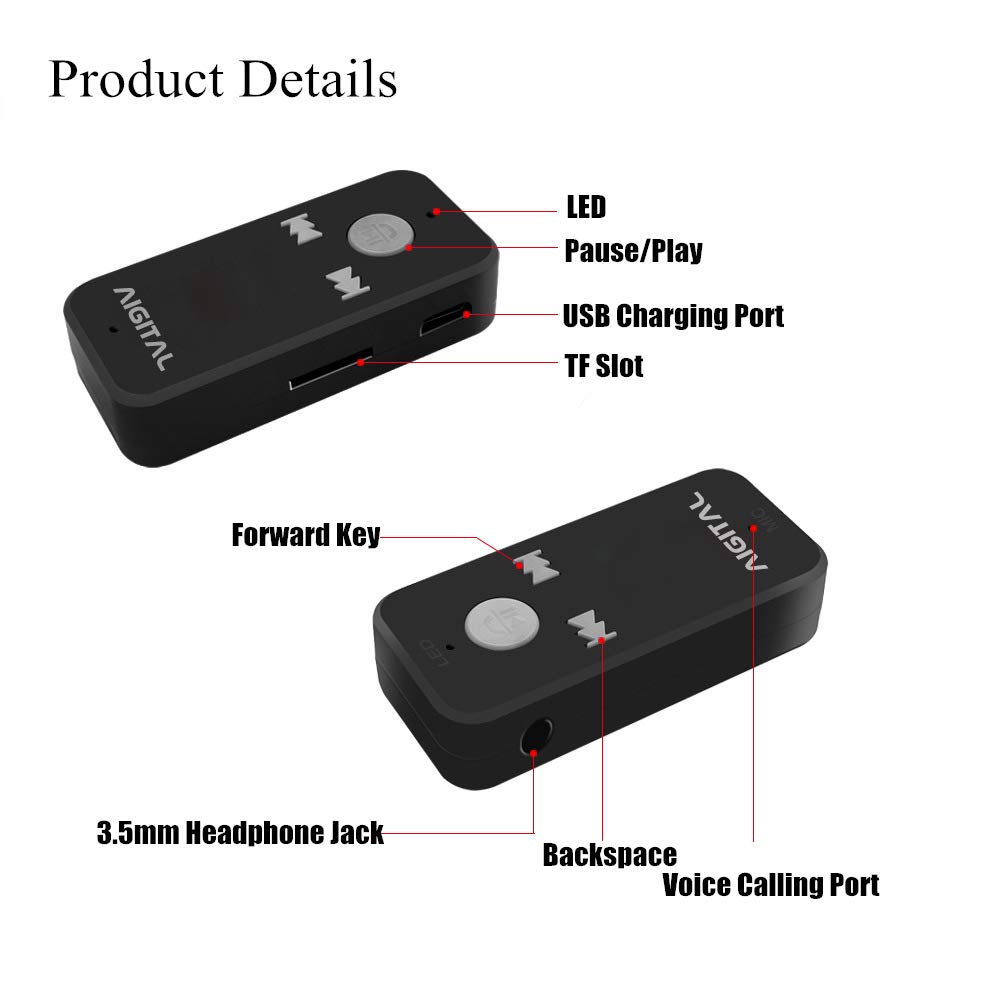 Easy Operation and Connection Aigital Portable Bluetooth Car Kit Audio