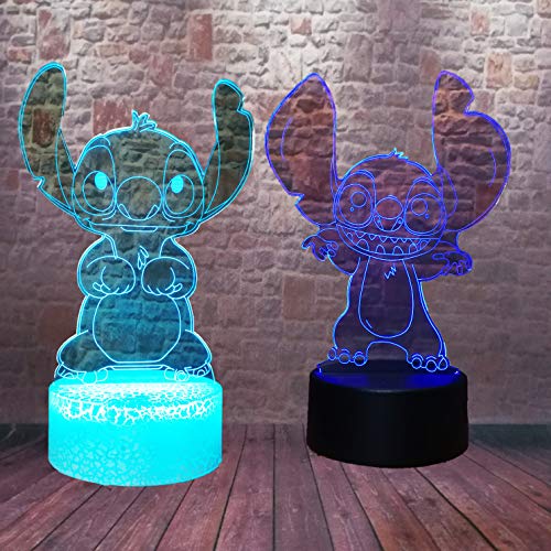 Fanrui 2pcs Stitch Cute Cartoon - Lilo and Stitch - Teddy Stitch - 7 Colors Change LED Smart USB Tou Fanrui 2pcs Stitch Cute Cartoon - Lilo and Stitch - Teddy Stitch - 7 Colors Change LED Smart USB Tou