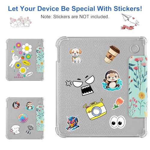 HGWALP Case Compatible with Kobo Libra Colour (2024) / Kobo Libra 2 (2021) 7 Inch eReaders, Transparent and Soft TPU Back Cover with Auto Sleep/Wake and Stand Function, Spring Bloom