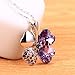 Merdia Four Leaf Clover Heart-shaped Crystal Pendant Necklace | Necklaces for Women | Heart Necklace | Silver necklace for Women | Womens Gifts | Heart Pendant Necklace | 4 Leaf Clover Necklace
