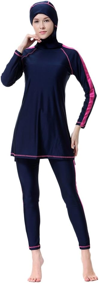 Hougood Swimming Costume for Women Islamic Muslim Hijab Full Coverage Swimsuits Burkini Sun Protection Swimwear Summer Beachwear Bathing Suits