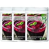 Naturevibe Botanicals Organic Beet Root Powder, 3 lbs (3 Packs of 1lb Each) Raw & Non-GMO | Nitric Oxide Booster | Boost Stam