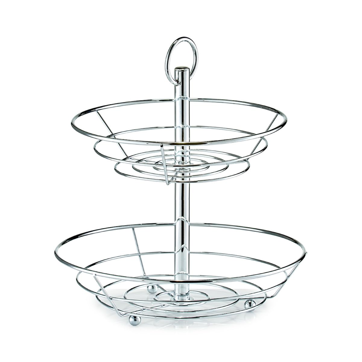 Zeller Fruit Cake Stand, Silver, 26 x 29 cm