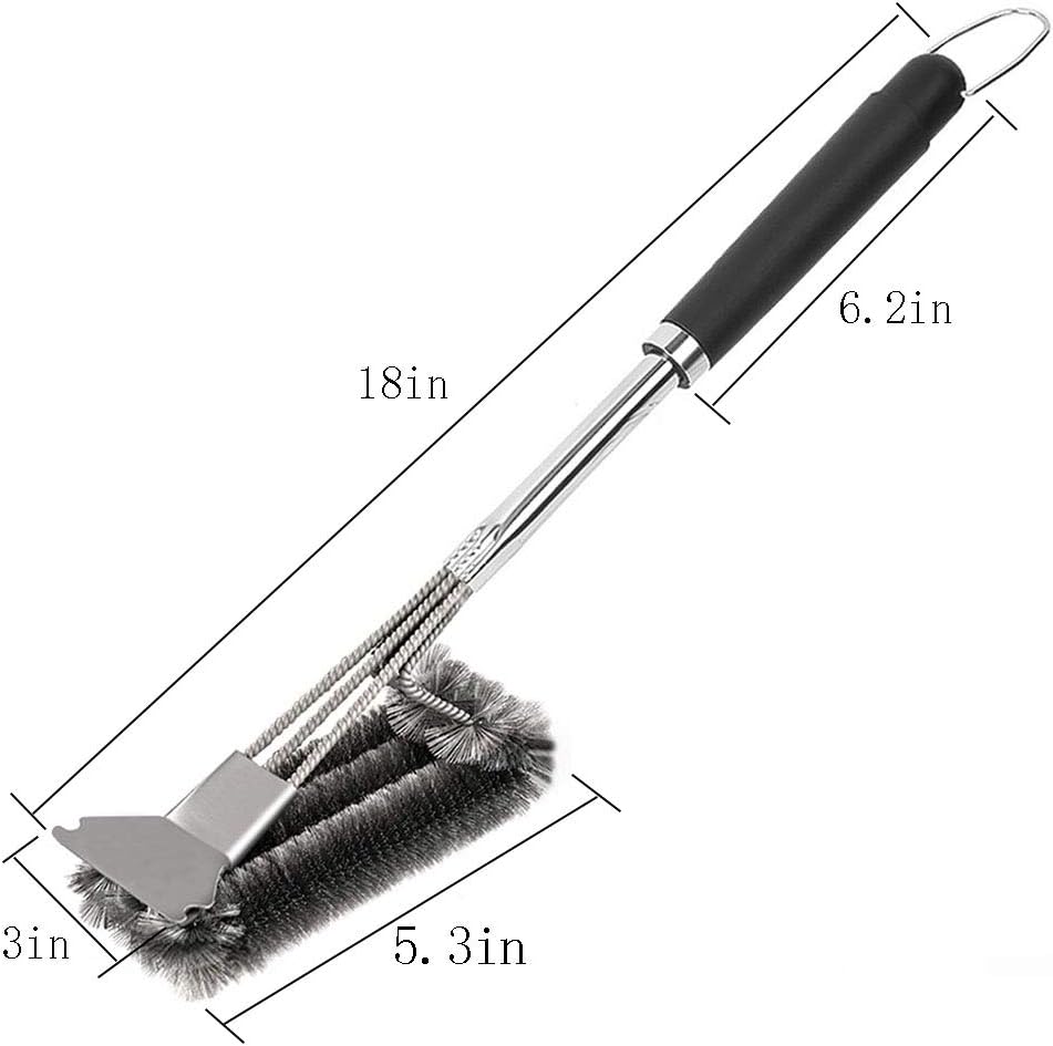 Grill Brush and Scraper-Clean Grill Brush -Safe Stainless Steel Barbecue Steam Cleaning Brush for Charcoal Porcelain/WeberGas/Iron/Steel Grill Grates-Ideal Grilling Accessories Gift: Kitchen & Dining