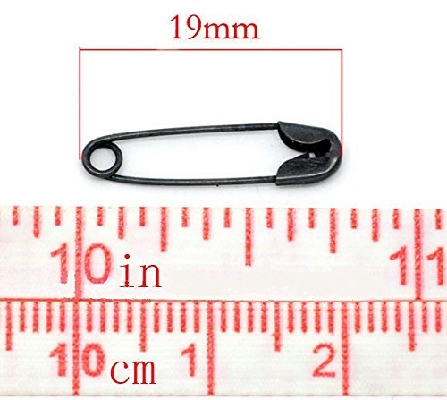 Dealglad Exquisite Small 19mm Metal Sewing Clothing Accessories Trimming Fastening Safety Pins (Black, 1000Pcs)