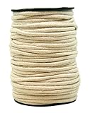 Mandala Crafts Soft Drawstring Replacement Rope Upholstery Crochet Macramé Cotton Welt Trim Piping Cord (Natural, 3mm)