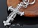 Alilang Crystal Rhinestone God Blessed Flower Floral Holy Cross Hook Key Chain, Aurora Borealis
