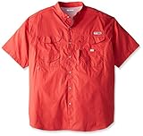 Columbia Men's PFG Bonehead Short Sleeve Shirt - Tall , Sunset Red, 3X Tall