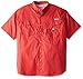 Columbia Men's Bonehead Short Sleeve Shirt, Sunset Red, Medium