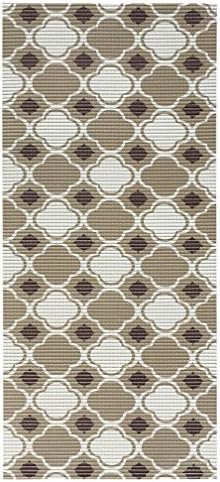 2-feet X 4-feet Rubber Foam Runner Rug | Brown Trellis Modern Floor Runner 2x4
