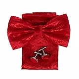 DBC3B01 Multi Patterned Microfiber Pre-tied Bow Tie Hanky Cufflinks By Dan Smith