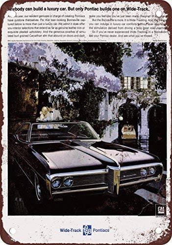 DOGT 1968 Pontiac Bonneville Vintage Look Reproduction Metal Tin Sign 7.8X11.8 INCH