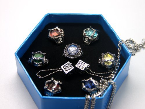 CTMWEB Katekyo Hitman Reborn - Set of Seven Gem Rings and Necklace 2nd Ver