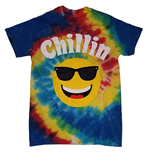 Chillin Rainbow Smiley Face Tie Dye T-Shirt