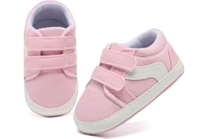 SABATUTU Baby Boys Girls Canvas Sneakers Toddler Non-Slip Soft Sole Newborn Infant Lightweight First Walker Crib Shoes for 0-18 Months