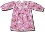 Flannel Nutcracker nightgown with lace trim for toddlers in Pink