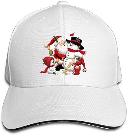 Macevoy Cute Snowman Santa And Kid Cyber Monday Casual Unisex Unstructured Cotton Cap Adjustable Baseball Hat Cap