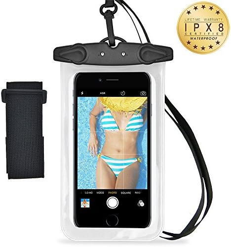 Minhe Universal Waterproof Case/Pouch with Strap & Armband - 100 ft IPX8 Certified Dry Bag for Iphone 5s /6 /6s Plus,Samsung Galaxy S6 / S7 Edge/ Note 4, Nexus 6, LG G4/ G3 & 6 Inch Cell Phone