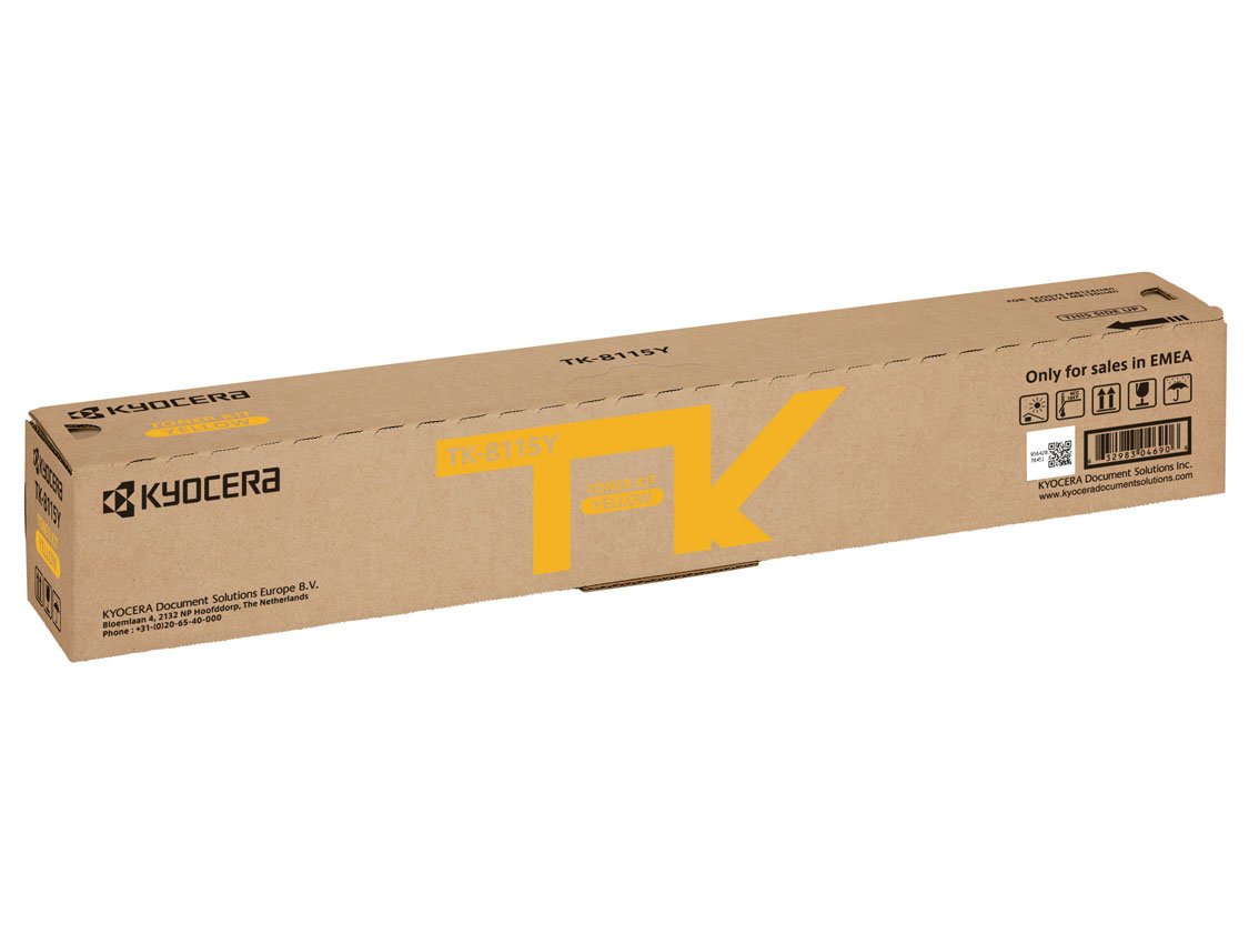 Kyocera TK-8115Y Laser Toner Yellow Original Premium Printer Cartridge 1T02P3ANL0 for Ecosys M8124, ECOSYS M8130