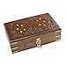 Handcrafted Decorative Wooden Jewelry Box Treasure Chest Lock Box Keepsake Box Watch Box Floral Brass Inlay 8 x 5 Inches Unique Birthday Anniversary Housewarming Gift Ideas For Her Girls