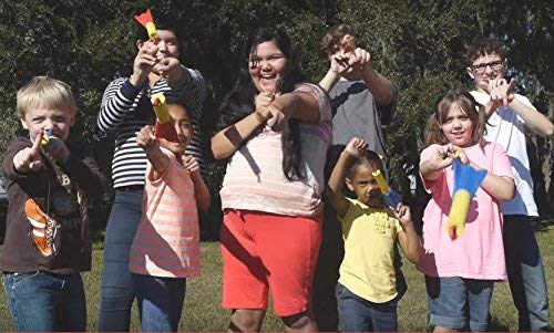 image for US Sense 21 Pack LED Foam Finger Rockets Slingshot Toys for Boys Girls