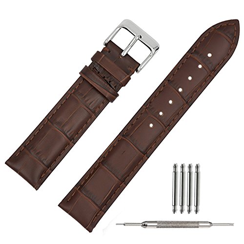 18 19 20 21 22mm Leather Watch Strap Brown Black Watch Bands Men Replacement with Watch Clasp