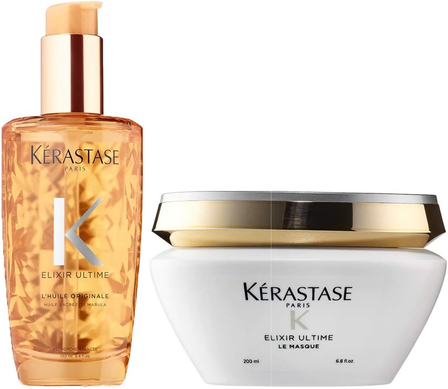 Elixir Ultime L'Huile Original Beautifying Hair Oil 3.4 Oz & Le Masque 6.8 Oz
