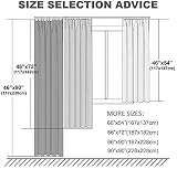 PONY DANCE Grey Blackout Curtains Pencil Pleat Thermal 2 Panels W42 x L54 view 9