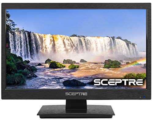 Sceptre 18″ LED HDTV HDMI VGA USB Clear QAM, Brushed Black 2019 (E185BV-SSC)