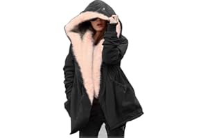 Roiii Women Thicken Warm Winter Coat Hood Down Parka Fleece Fur Outdoor Overcoat Long Jacket Outwear