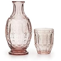 American Atelier Vintage Night Carafe - 2 PIECES, Luxury Display for All Occasions - Pink