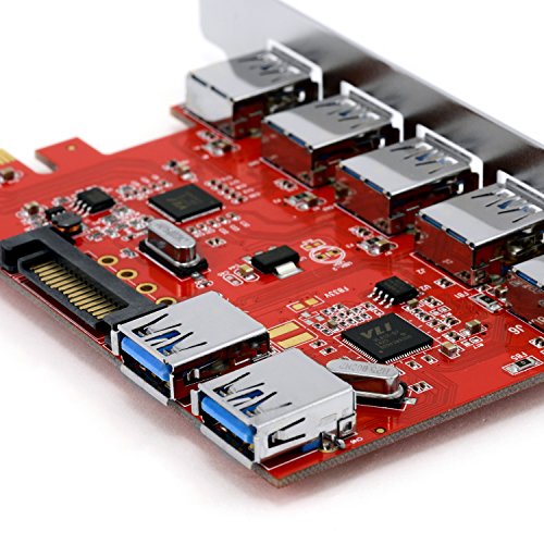 CSL-7-Port-USB-30-PCI-Express-PCIe-Controller-5x-External-Ports-2-x-Internal-15-pin-SATA-Power-Connection-Interface-Card-USB-30-Super-Speed-Internal-USB-Hub