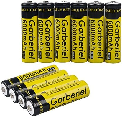 10PCS 18650 Rechargeable Battery 6000mah 3.7v Li-ion Battery for Flashlight