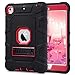 ULAK Case for iPad Mini 1 2 3, Three Layer Heavy Duty Shockproof Protective Case with Kickstand for iPad Mini 2 Case 1st 2nd 3rd Generation (Red/Black)